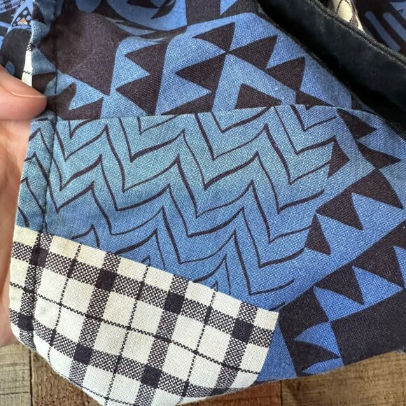 Roughrider By Circle Womens Sleeveless Patchwork Button-Up Vest Geometric Print - Picture 7 of 8